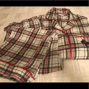 Plaid pajama set - red, white, black